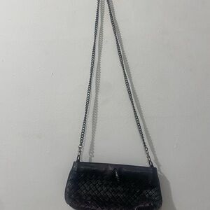 Bottega Veneta Elegant Black Woven Shoulder Bag